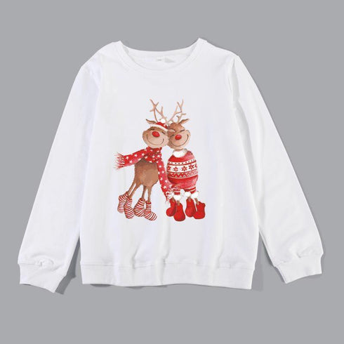 Christmas cartoon cute elk printed warm sweater family of three series